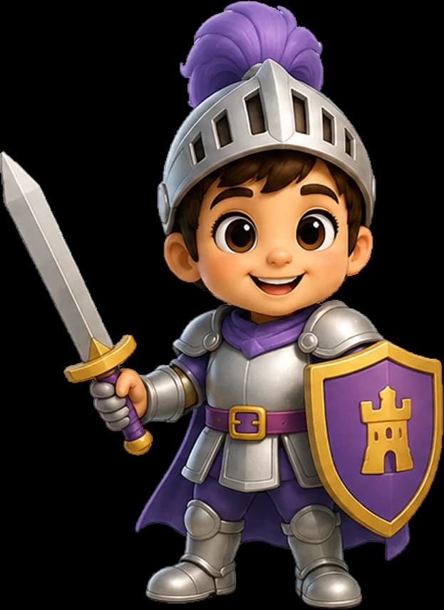 Cavaleiro Samuel, personagem do Fabuli, com escudo e espada